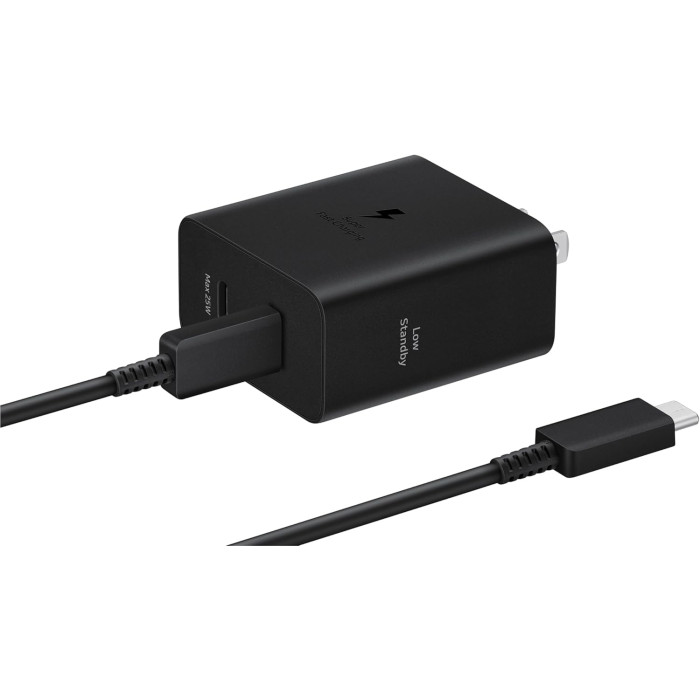 Сетевое зарядное устройство Samsung EP-T5020X 50W Black Type-C to Type-C cable (EP-T5020XBE) + Переходник