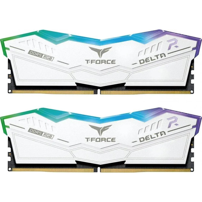 Память для настольных компьютеров TEAM 32 GB (2x16GB) DDR5 6000 MHz T-Force Delta RGB White (FF4D532G6000HC38ADC01)