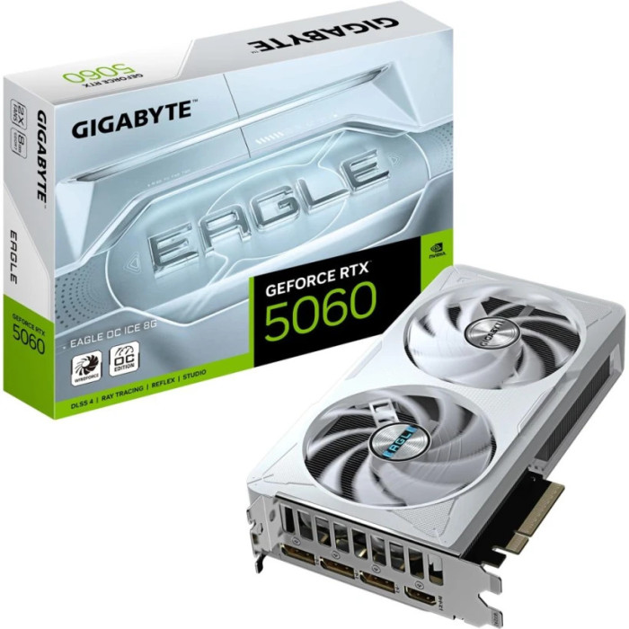 Відеокарта GIGABYTE GeForce RTX 5060 EAGLE OC ICE 8G (GV-N5060EAGLEOC ICE-8GD)