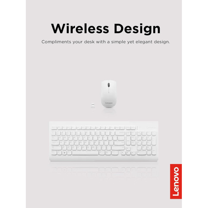 Бездротовий комплект Lenovo 510 Wireless Combo White (GX30W75336)