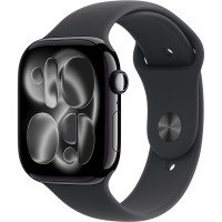 Смарт-годинник Apple Watch Series 11 GPS 42mm Jet Black Alu. Case w. Black S. Band - S/M (MEQT4)
