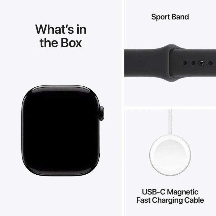Смарт-годинник Apple Watch Series 11 GPS 42mm Jet Black Alu. Case w. Black S. Band - S/M (MEQT4)