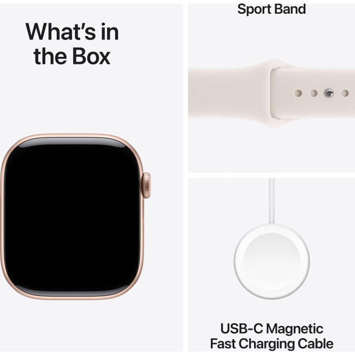 Смарт-годинник Apple Watch Series 11 GPS 42mm Rose Gold Alu. Case w. Light Blush S. Band - S/M (MEU04)