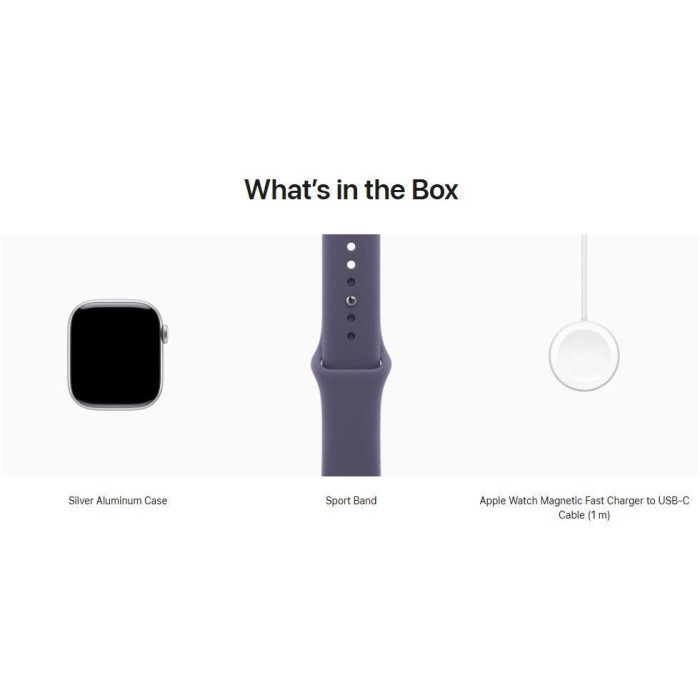 Смарт-годинник Apple Watch Series 11 GPS 42mm Silver Alu. Case w. Purple Fog S. Band - S/M (MEU64)