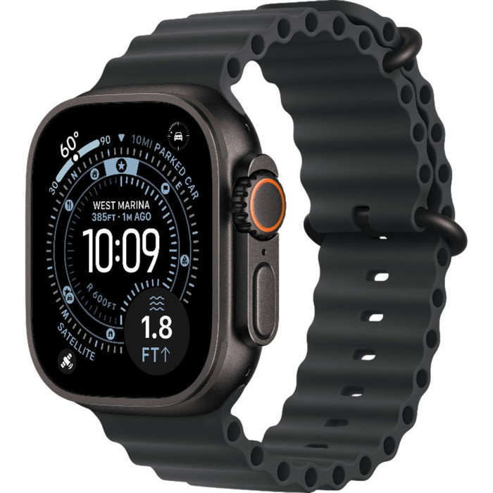 Смарт-годинник Apple Watch Ultra 3 GPS + Cellular 49mm Black Tit. Case w. Black Ocean Band (MF0J4)