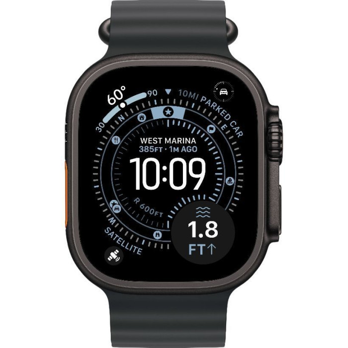 Смарт-часыApple Watch Ultra 3 GPS + Cellular 49mm Black Tit. Case w. Black Ocean Band (MF0J4)