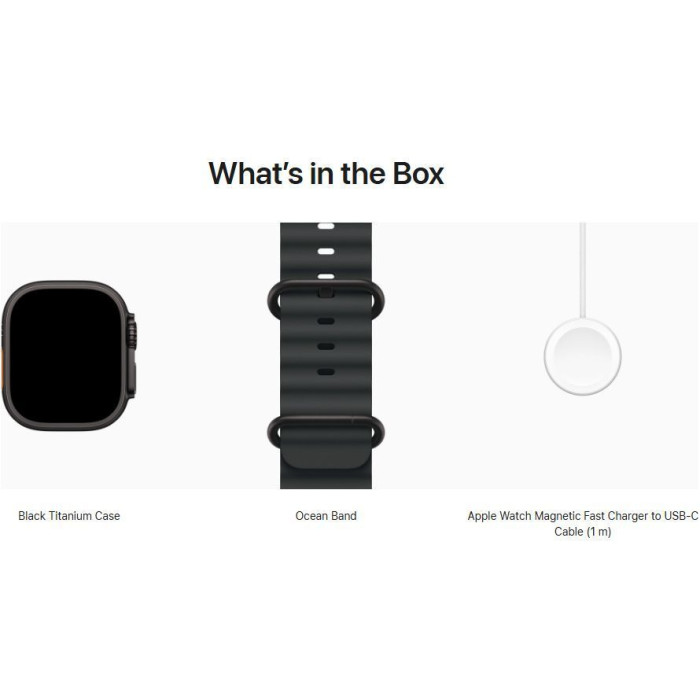 Смарт-часыApple Watch Ultra 3 GPS + Cellular 49mm Black Tit. Case w. Black Ocean Band (MF0J4)