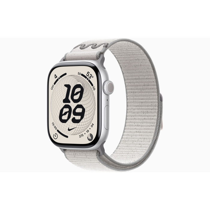 Смарт-годинник Apple Watch Series 11 GPS 46mm Silver Aluminum Case / Veiled Gray Nike Sport Loop (MEWC4 + MGD44)
