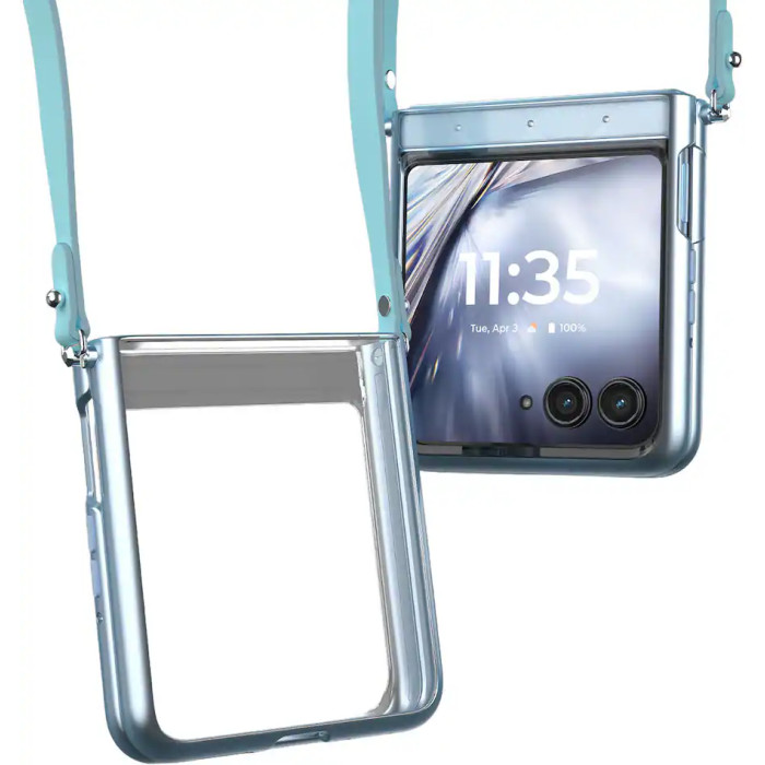Смартфон Motorola Razr Ultra 2025 16/256GB with bud loops PANTONE Ice Melt (Collections Crystal by Swarovski)