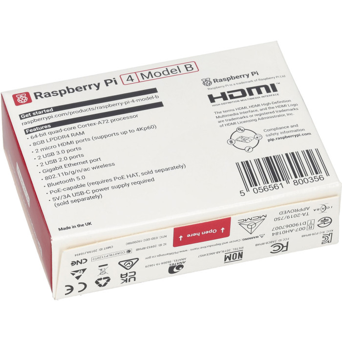 Одноплатный компьютер Raspberry Pi 4 Model B 8GB (RPI4-MODBP-8GB)