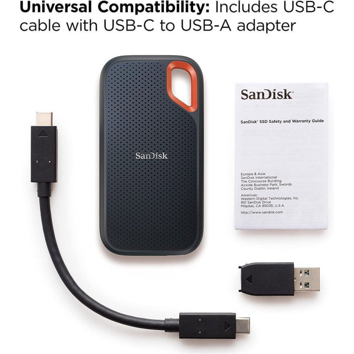 SSD накопитель SanDisk Extreme Portable V2 1TB Black (SDSSDE61-1T00-G25)