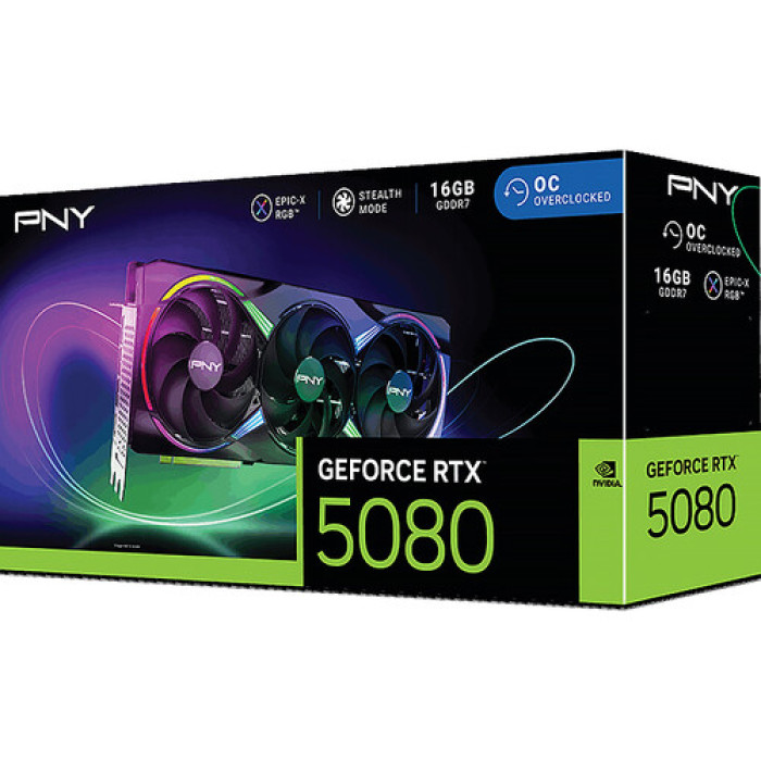 Відеокарта PNY GeForce RTX 5080 ARGB EPIC-X RGB OC Triple Fan (VCG508016TFXXPB1-O)