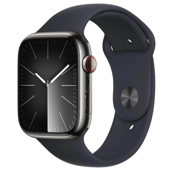 Apple Watch Series 9 GPS + Cellular 41mm Graphite S. Steel Case w. Midnight S. Band - M/L (MRJ93)