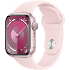 Apple Watch Series 9 GPS + Cellular 45mm Pink Alu. Case w. Light Pink Sport Band - S/M (MRMK3)