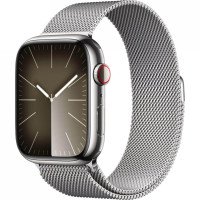 Apple Watch Series 9 GPS + Cellular 41mm Silver S. Steel Case w. Silver Milanese Loop (MRJ43)