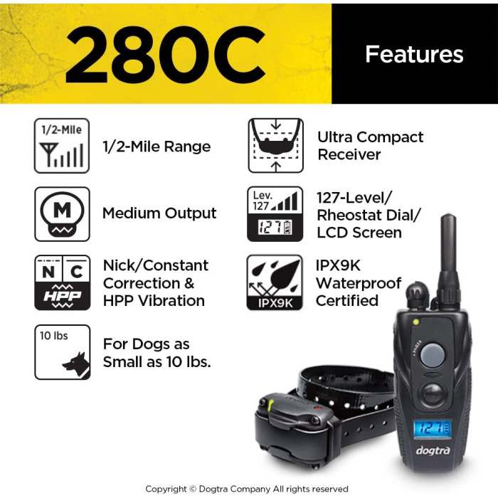 Нашийник Dogtra 280C Waterproof 127-Level Precise Control